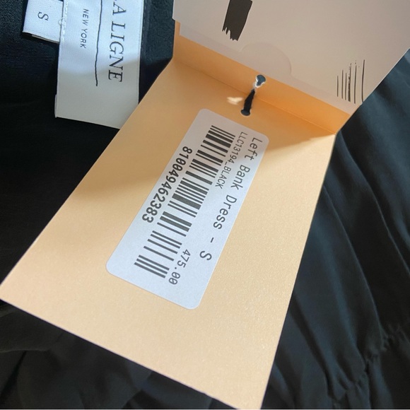 NWT La Ligne Silk Left Bank Black Sheer Long Sleeve Dress angel sleeves Small - Picture 12 of 13